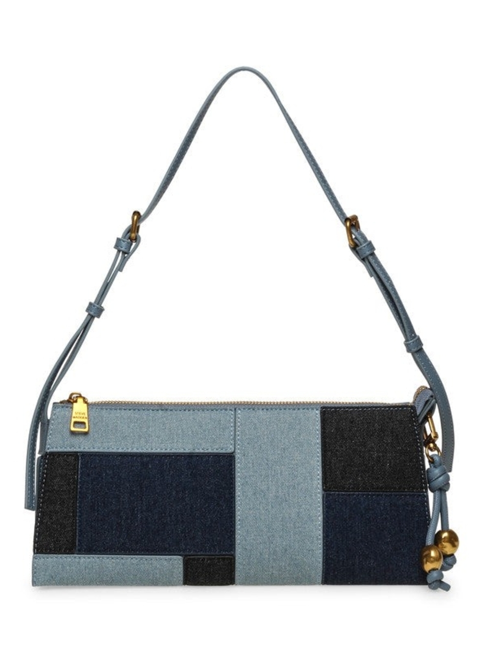 Steve Madden Patchwork Denim Shoulder Bag - Multi Blue